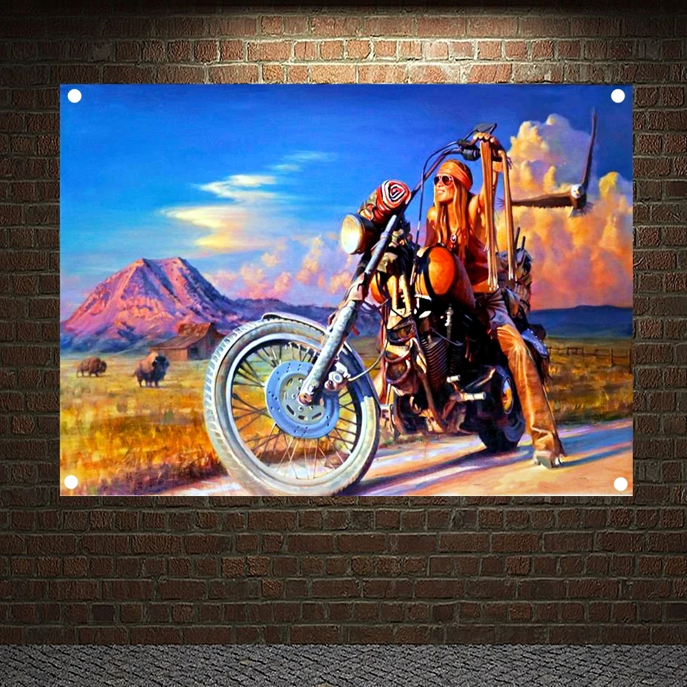 Auto Repair Shop - Eagle Easy Rider Vintage Decor Banner
