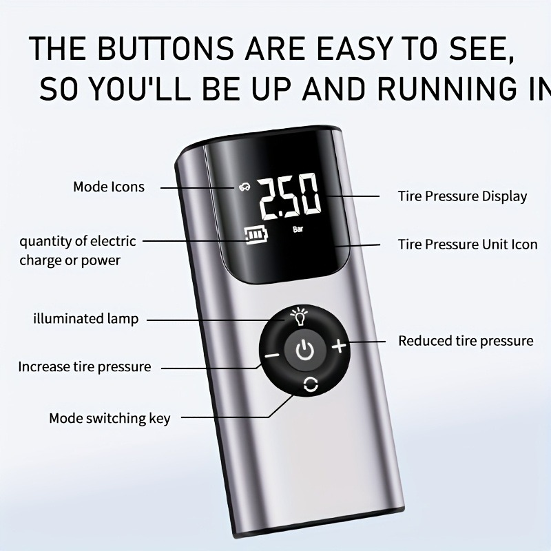Portable Car Air Pump Tire Inf - Air Compressor 评论和价格